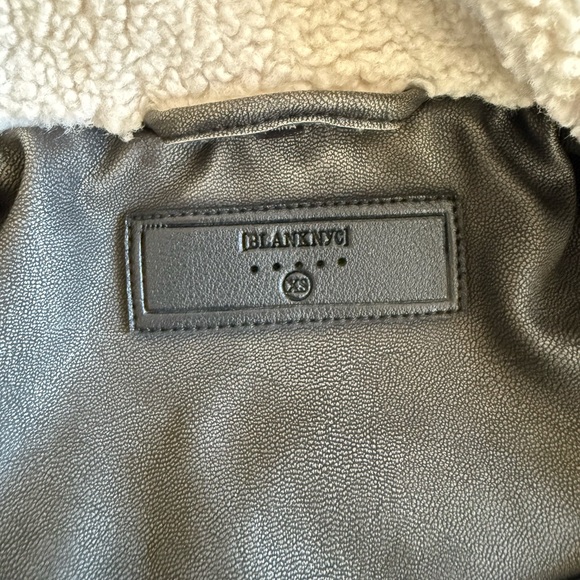 Blank NYC Black Bomber Jacket with Cream Collar - Picture 5 of 5